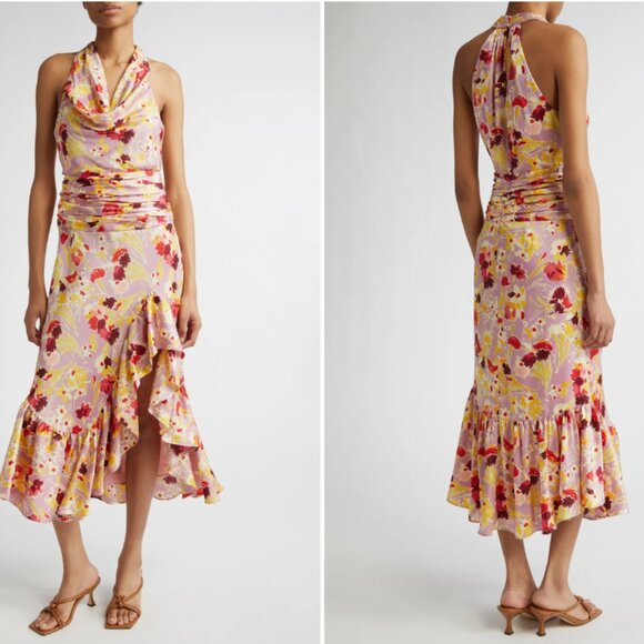 Cinq a Sept Tossed Floral Olivia Dress in Mauve Orchid Multi NWT - Picture 1 of 8